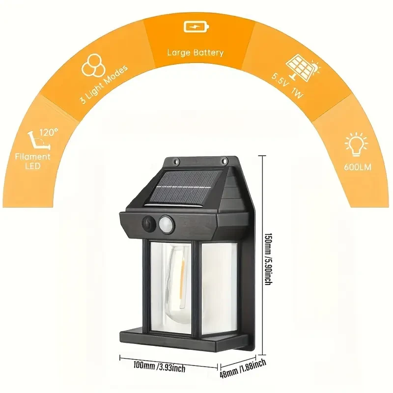 2pcs Golden Century Solar Wall Lights