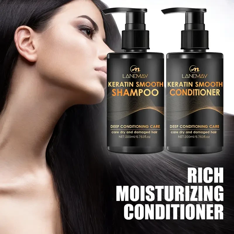 2pcs Keratin Smooth Shampoo and Conditioner Set