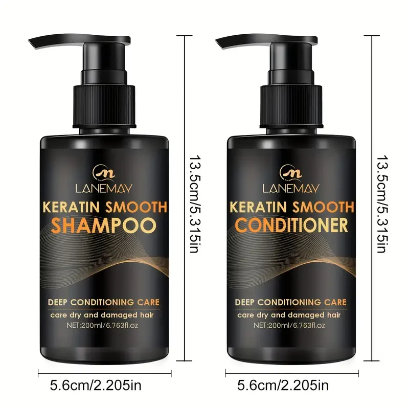 2pcs Keratin Smooth Shampoo and Conditioner Set