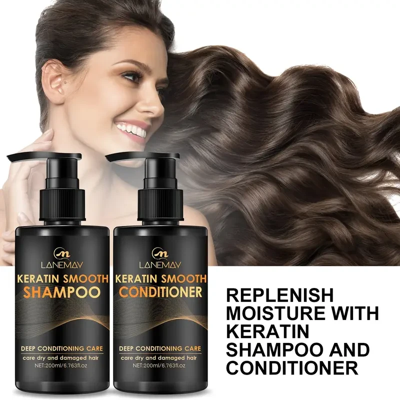 2pcs Keratin Smooth Shampoo and Conditioner Set