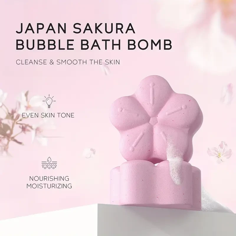 LAIKOU Japan Sakura Bubble Bath Bomb 30g Gentle Cleansing Smooth And Nourishing Moisturizing