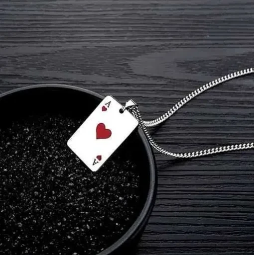 Couple Instagram Style Poker Pendant Necklace