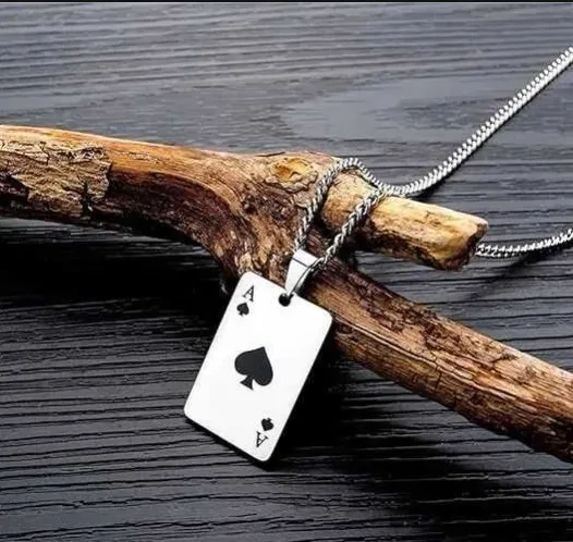 Couple Instagram Style Poker Pendant Necklace