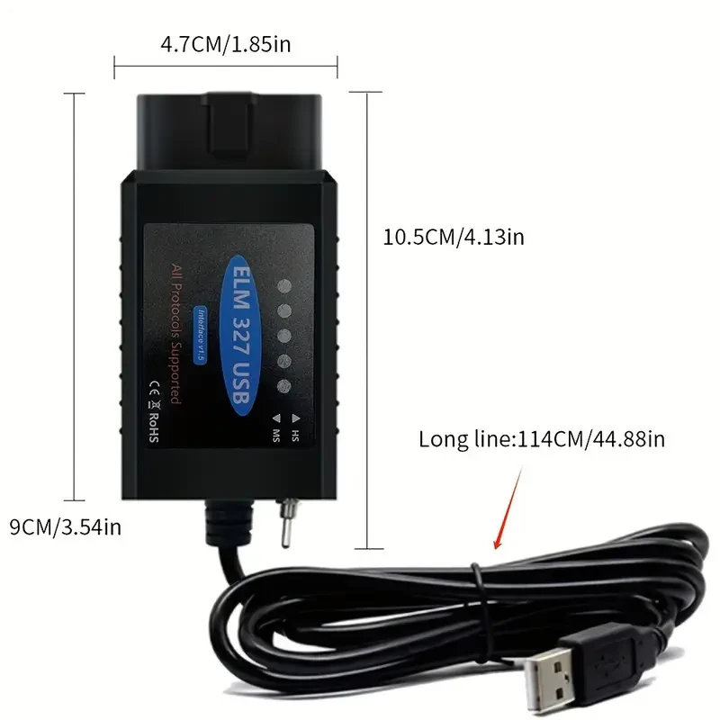 OBD2 USB Diagnostic Cable with Switch