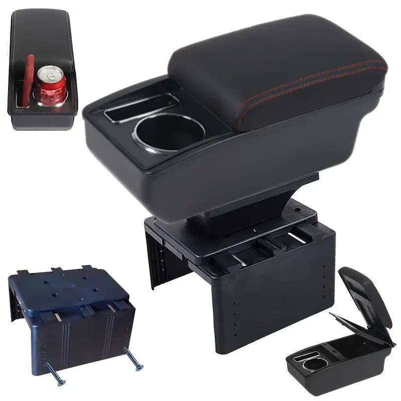 Car Armrest Organizer with Sliding Panel