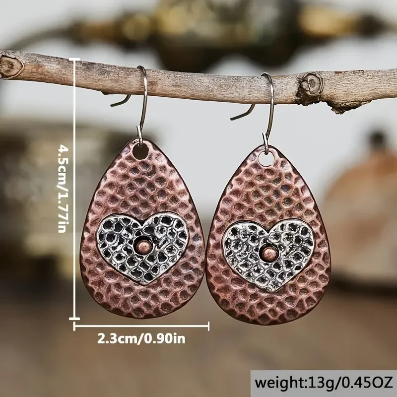 Vintage Drop-shaped Love Pendant Earrings
