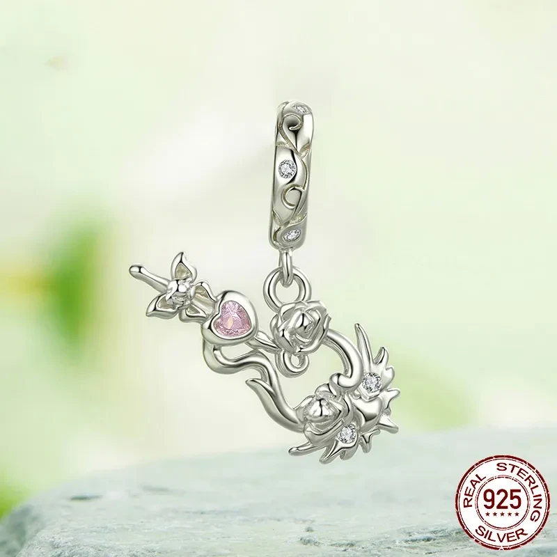 Fantasy Pattern Violin Pendant Sterling Silver