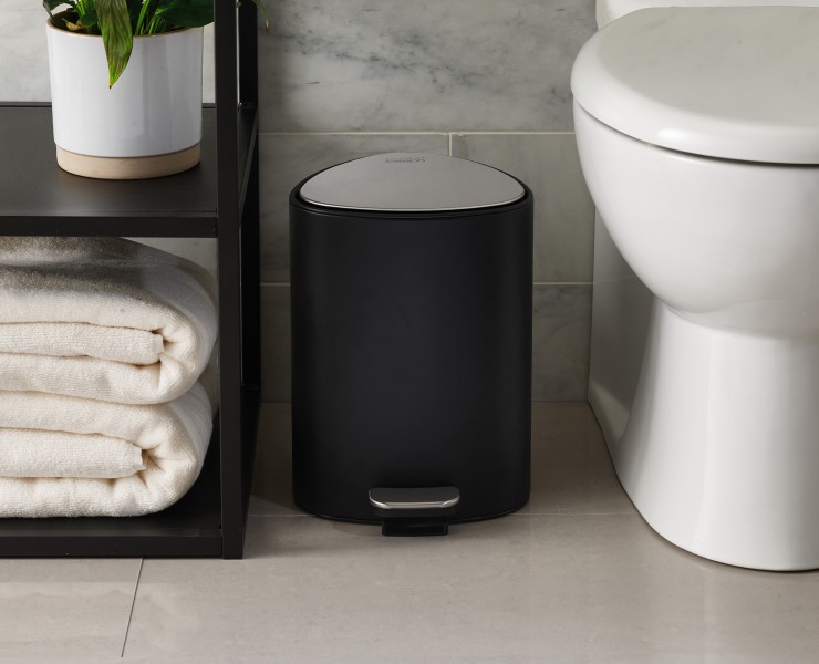 Easystore 5L Pedal Bin Matte - Black - Joseph Joseph
