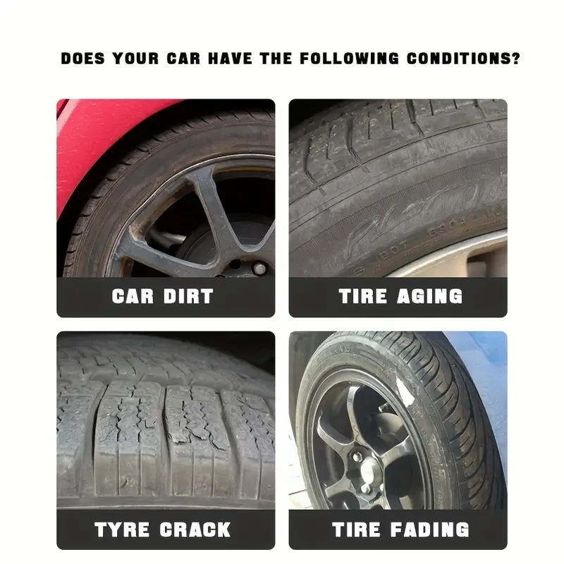 Premium Car Tire Shine Wax - Durable Protection & Gloss Enhancer for Plastic Parts with Long-Lasting Maintenance Coating