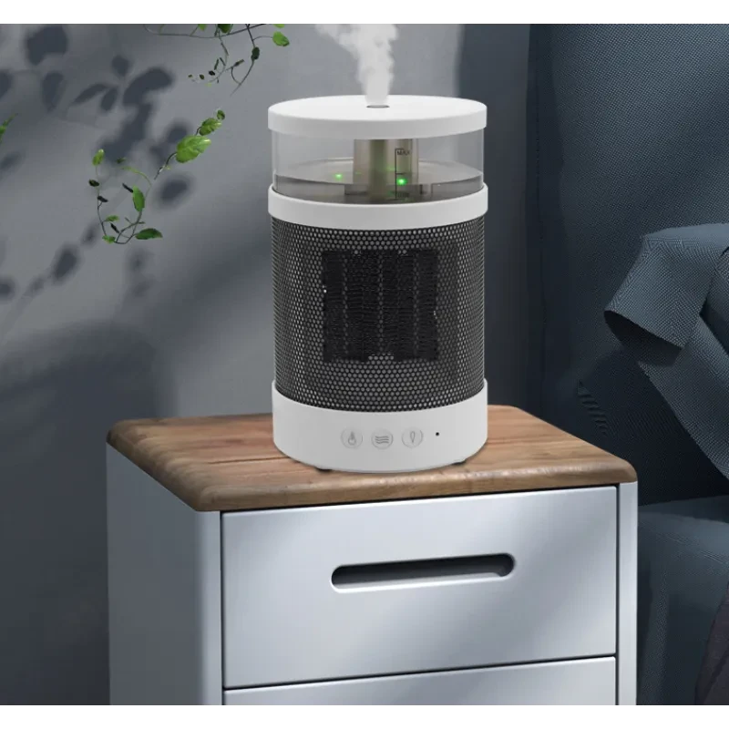 3 In 1 Space Heater Winter Fast Heating Electric Warmer Heating Fans Colorful Night Lights Small Heaters 400ML Air Humidifier