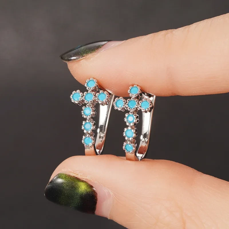 Geometric Cross Ear Clip Exquisite Matching Simple Female