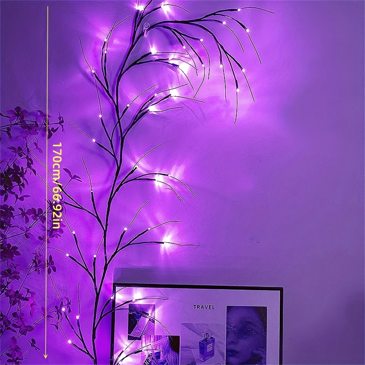 180LED Waterfall Tree Fairy Lights | 9 Drop 2m/6.65ft Indoor Garland Light, USB Plug, 8 Modes for Valentine's Day, St. Patrick's Day, and Easter Decor