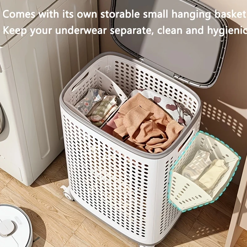 Rolled Laundry Basket with Wheels