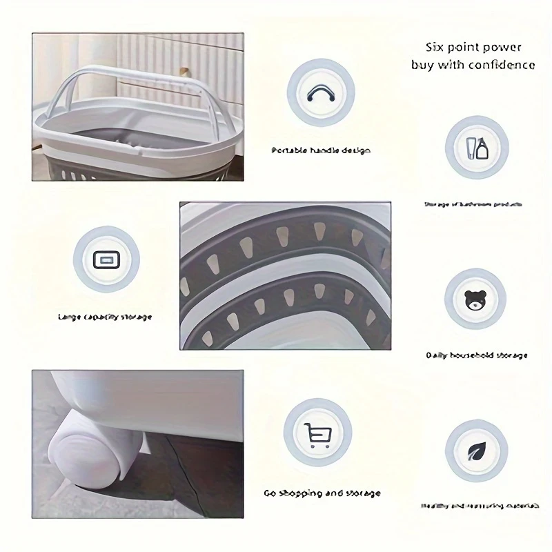 Foldable Laundry Sorting Basket with Handle