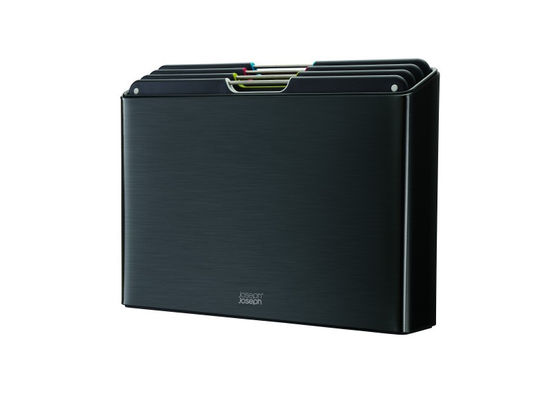 Folio Steel 4-piece chopping board set Carbon Black - Joseph Joseph