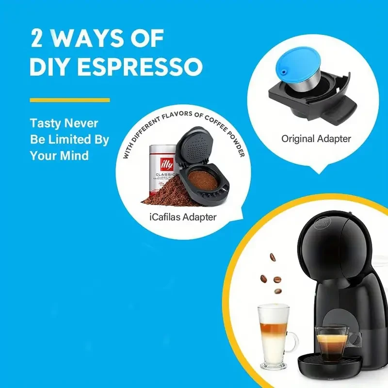 Reusable Capsule Adapter for Dolce Gusto: Compatible with Piccolo Xs/Genio S (1 Adapter)