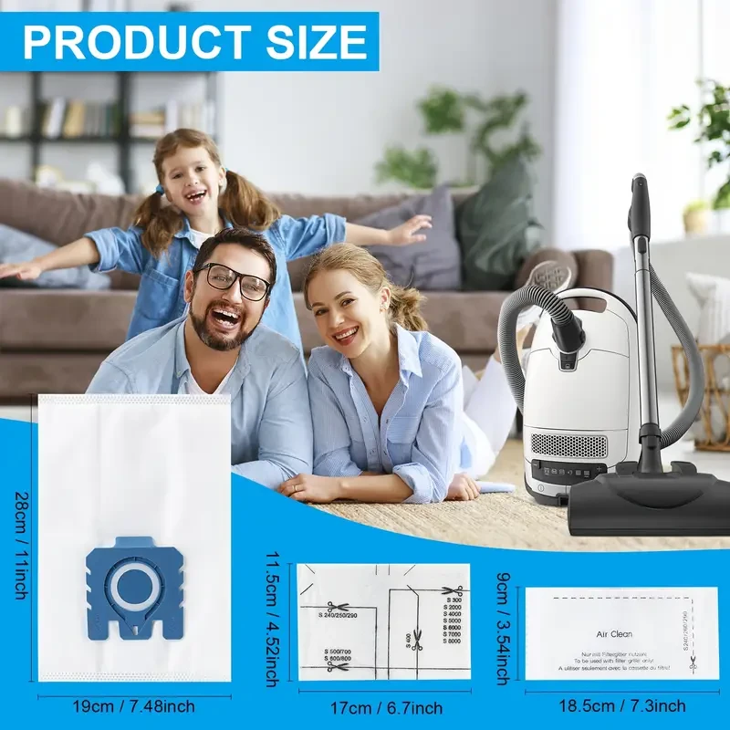 13-Pack of 3D Air Purification Dust Bags: Suitable for Miele GN Vacuum Cleaner Bags