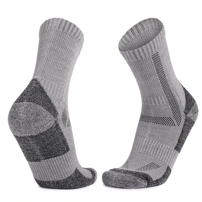 Men's And Women's Warm Wool Knee-high Sports Socks Gray