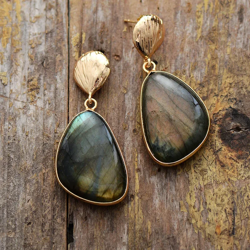 Labradorite Earrings Popular Natural Stone Ornament