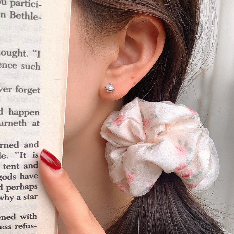 Saturn Planet Pearl Earrings High-grade Versatile Simple