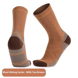 Men's And Women's Warm Wool Knee-high Sports Socks Milk Tea Brown