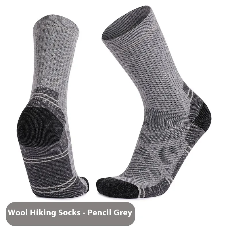 Men's And Women's Warm Wool Knee-high Sports Socks Pencil Gray