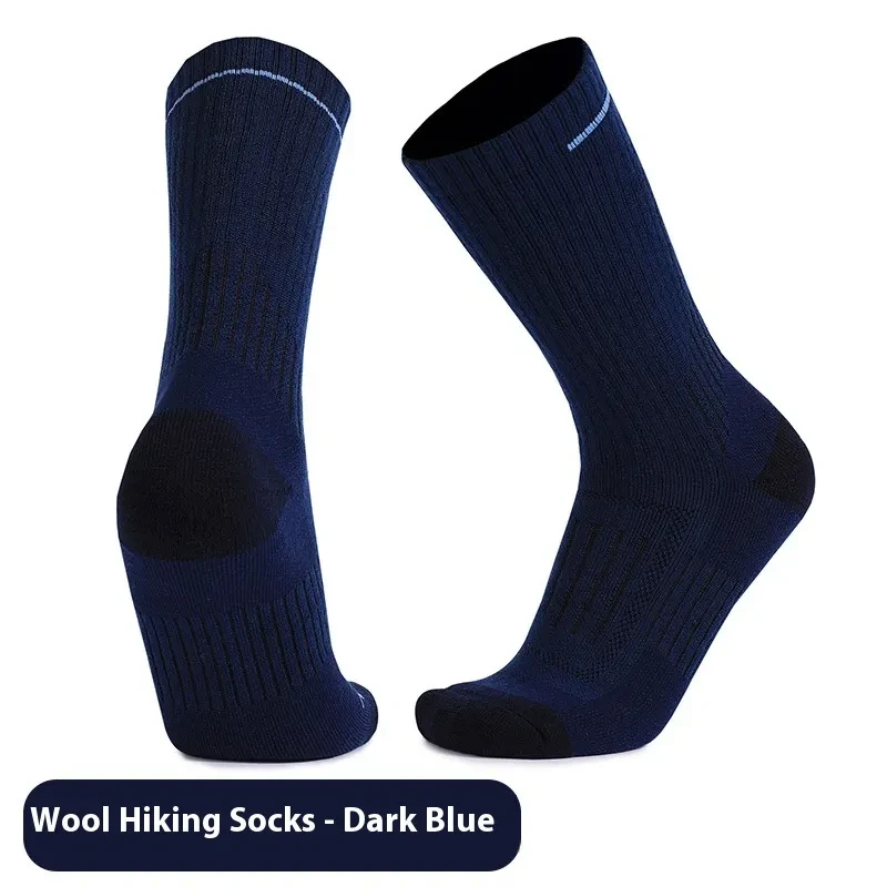 Men's And Women's Warm Wool Knee-high Sports Socks Dark Blue