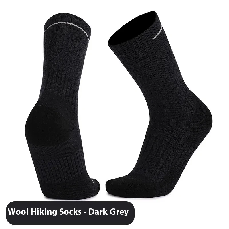 Men's And Women's Warm Wool Knee-high Sports Socks Dark Gray