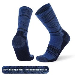 Men's And Women's Warm Wool Knee-high Sports Socks Bright Sapphire Blue