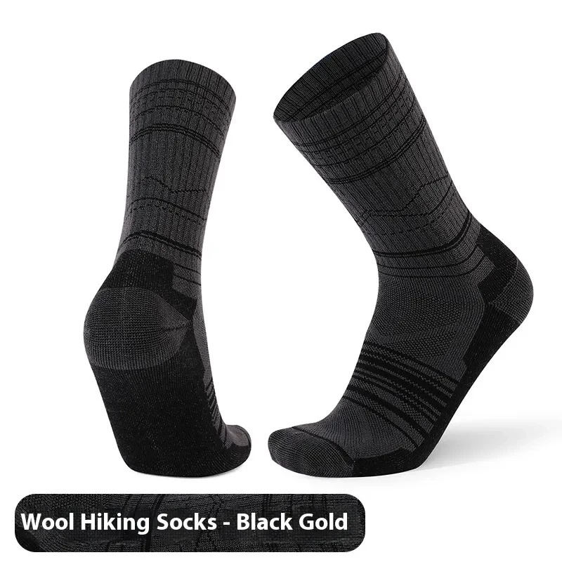Men's And Women's Warm Wool Knee-high Sports Socks Ugyen Ink Black