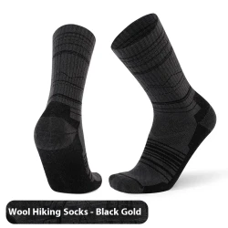 Men's And Women's Warm Wool Knee-high Sports Socks Ugyen Ink Black