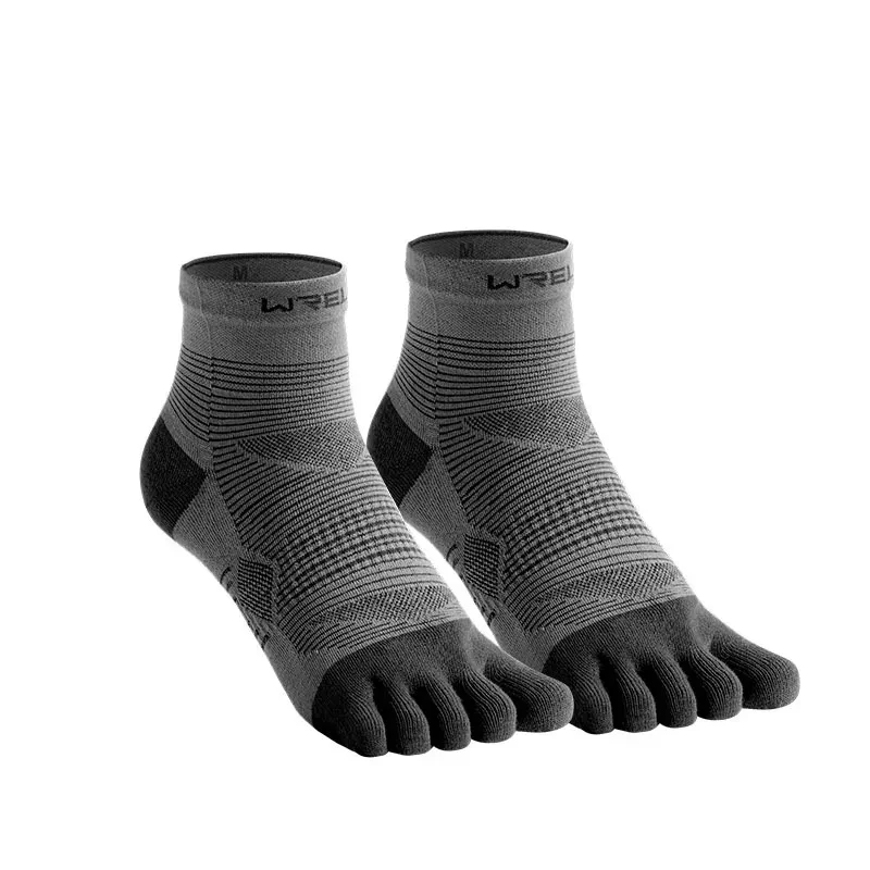 Men's And Women's Professional Sports Toe Socks Black And Gray