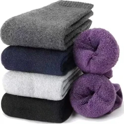 Cold-proof Warm Wool Unisex Thickened Cashmere Tube Socks Color Mixing 1pair