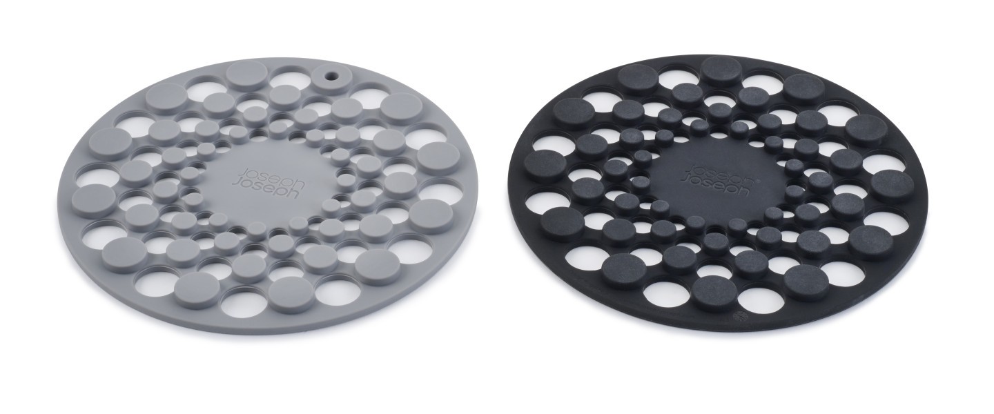 Spot-On Set of 2 Silicone Trivets (Round) - Grey - Joseph Joseph
