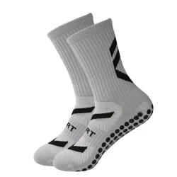 Non-slip Thickened Middle Football Shock-absorbing Wear-resistant Sports Socks Gray
