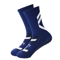 Non-slip Thickened Middle Football Shock-absorbing Wear-resistant Sports Socks Navy Blue