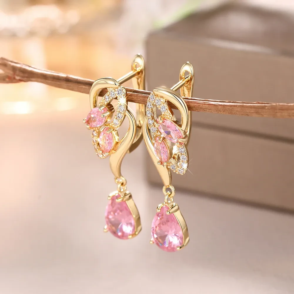 Drop-shaped Earrings Birthstone Light Luxury