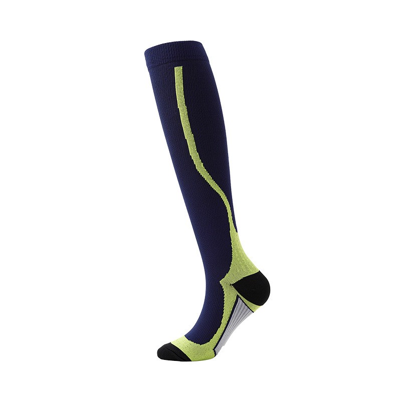 Men And Women Riding Leisure Sports Compression Stockings Blue with Yellow