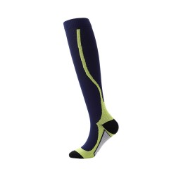Men And Women Riding Leisure Sports Compression Stockings Blue with Yellow