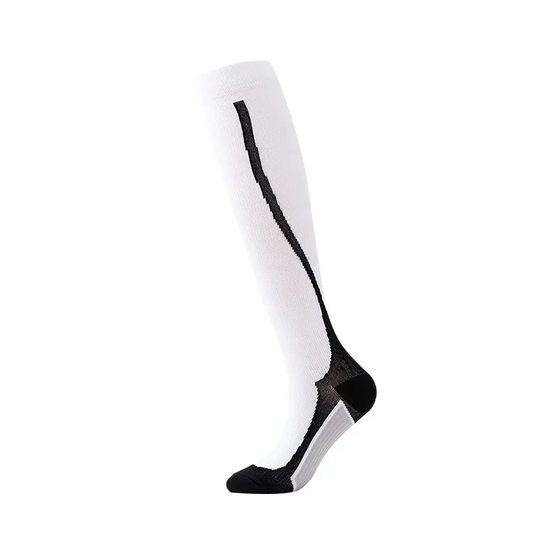 Men And Women Riding Leisure Sports Compression Stockings White