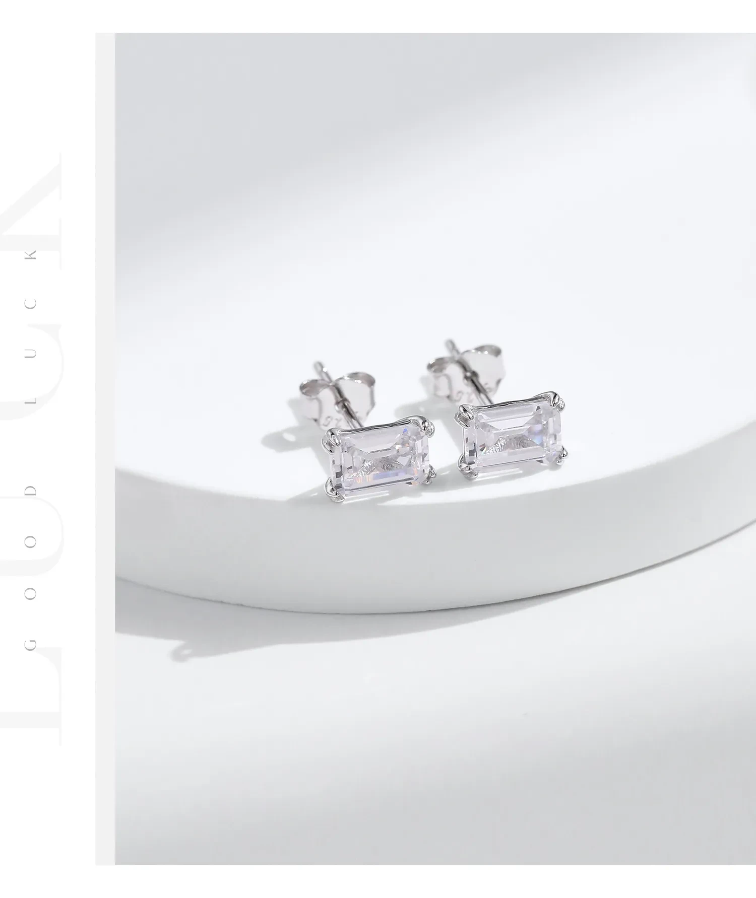 S925 Sterling Silver Women's Simple High-end All-match Geometric Earrings