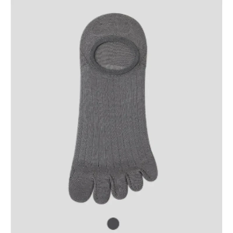 Modal Cotton Five-finger Ultra-thin Breathable Boat Socks Dark Gray