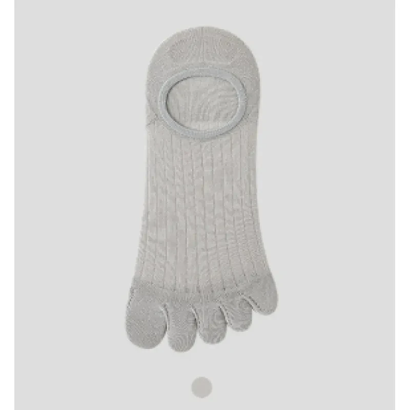 Modal Cotton Five-finger Ultra-thin Breathable Boat Socks Light Gray