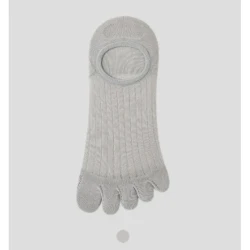 Modal Cotton Five-finger Ultra-thin Breathable Boat Socks Light Gray
