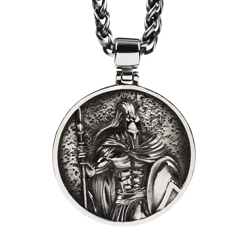 Men's Titanium Steel Warrior Necklace Pendant