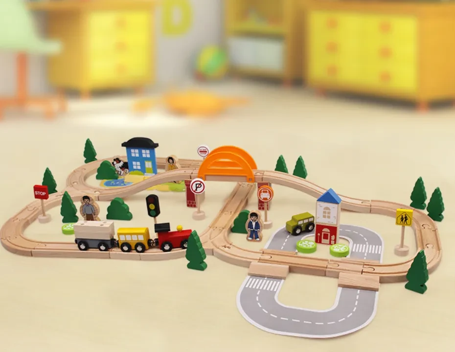 78 wooden track toy trains