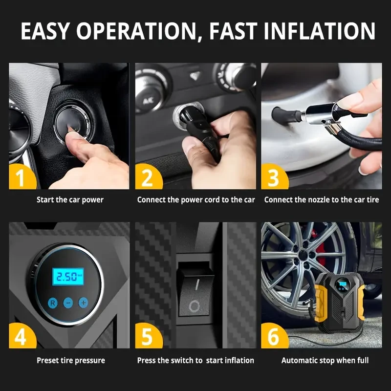 Carsun Air Compressor Digital Tire Inflator Portable Car Air Compressor Pump Air