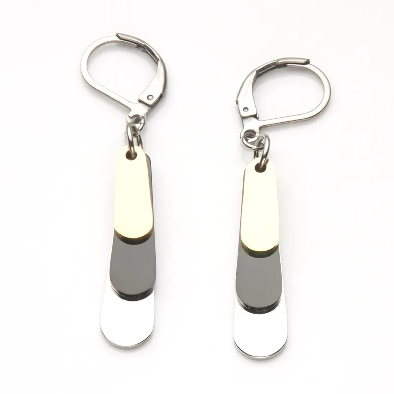 Stainless Steel Three-color Drop Earrings Women's Fashion