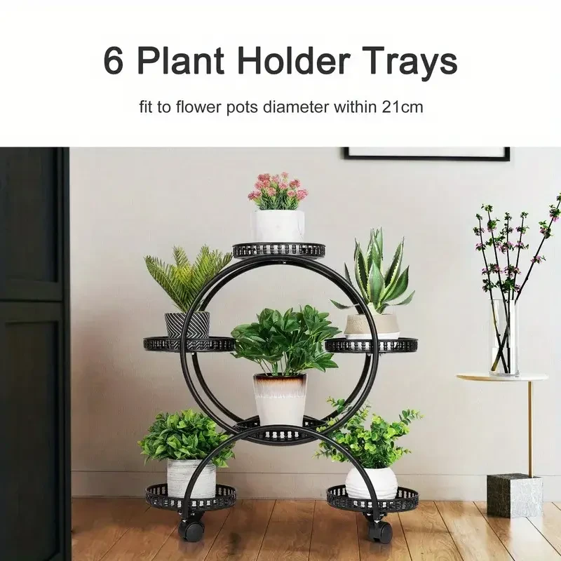 Metal Plant Stand Rack Indoor Outdoor Flower Pot