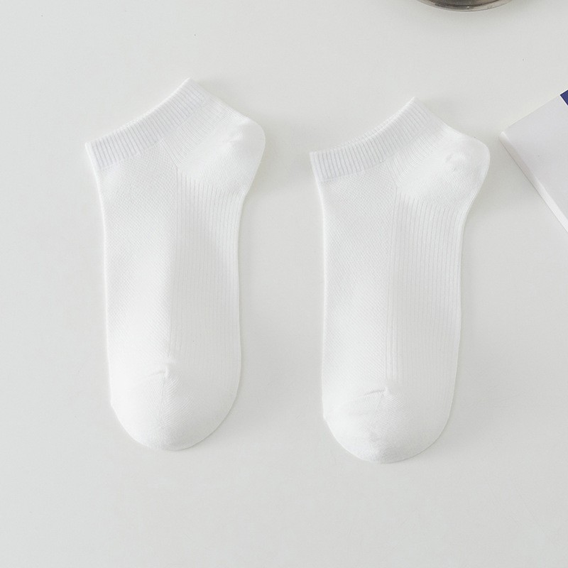 Solid Color Breathable Sweat Absorbing Simple Low-cut Polyester Boat Socks FCG2